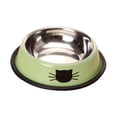 thumbnail image 2 of Tazón de comida para perros plato de agua de acero inoxidable que no es fácil de limpiar el tazón de comida para gatos Verde, 2 of 8