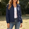 thumbnail image 2 of jobturf Zip up Jacket Women Sun Protection Lightweight Hooded Fall Jackets Spring Casual Outerwear with Zipper Pockets S-2XL, 2 of 9