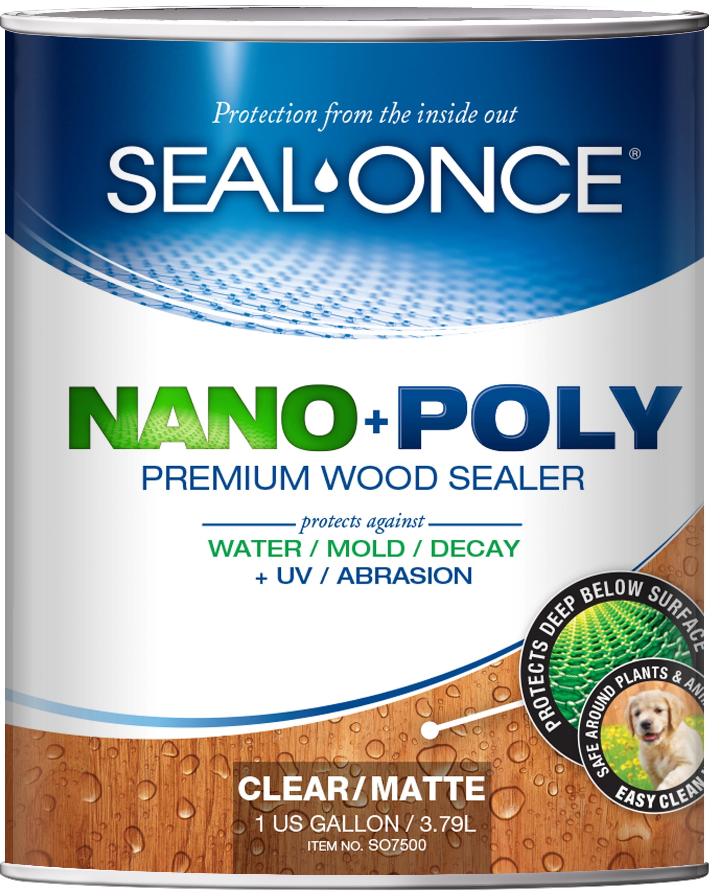 SEAL-ONCE Nano+Poly Penetrating Wood Sealer & Stain with ...