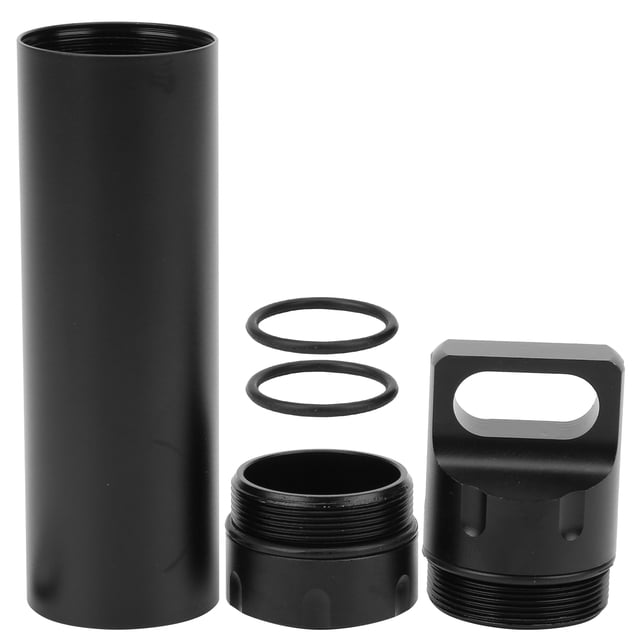 Estuche impermeable para medicamentos de aleación de aluminio, contenedor de almacenamiento de supervivencia para exteriores, botella seca LBlack