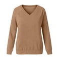 thumbnail image 5 of RongHuan Sweatshirt for Women Raglan Long Sleeve V Neck Pullover Sweat Shirts Ladies Fall Lightweight Casual Going Out Tops, 5 of 7