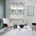 thumbnail image 4 of Blue Teal Eucalyptus Leaves Kitchen Curtains Sets for Windows 24 Inch Length, Watercolor Vintage Botanical Rod Pocket Window Treatments Tier Curtains and Valances Set for Bedroom/Bathroom, 4 of 8