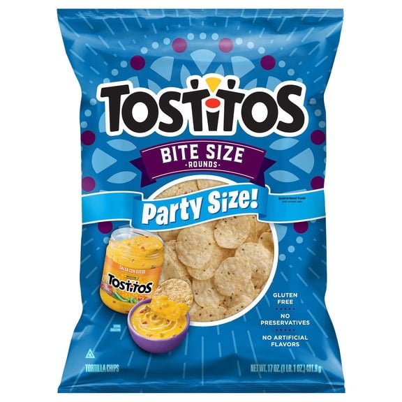 Tostitos Bite Size Rounds Corn Tortilla Chips Party Size - 17 oz (Pack of 1)