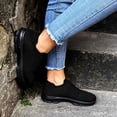 thumbnail image 3 of Womens Sneakers Stretch Knitted Slip on Sock Shoes Nonslip Soft Sole Comfortable Arch Support Casual Walking Shoes Loafers Black Size 9, 3 of 6