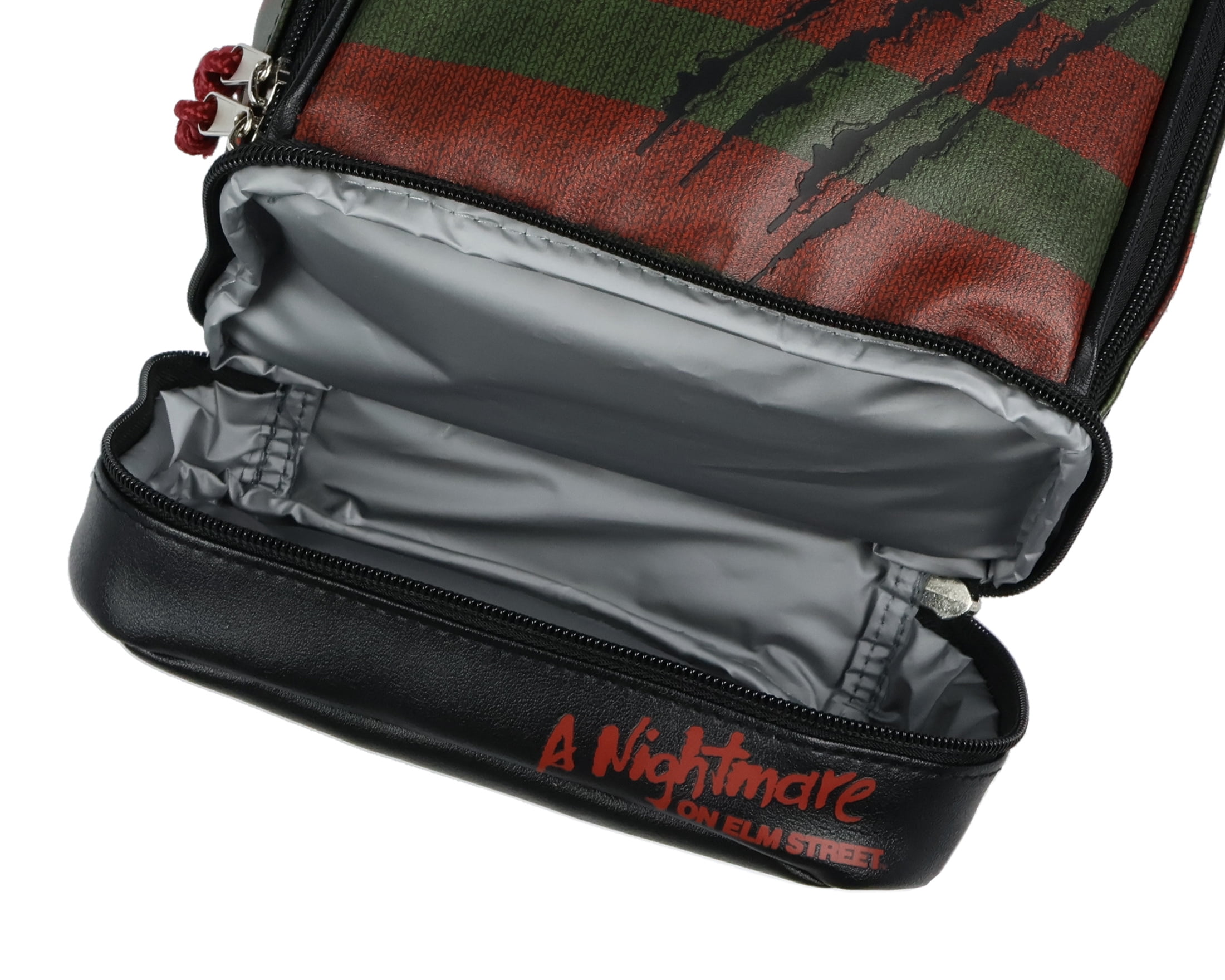 Nightmare on Elm Street Lunch Tote Freddy Krueger Slashes Dual Compartment Insulated Lunch Bag Tote For Hot And Cold Food, Drinks, And Snacks 10"