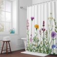 thumbnail image 6 of Spring Flowers Shower Curtain for Bathroom Decor, Colorful Wildflowers Waterproof Fabric Shower Curtain, 72"x78" Set with 12 Hooks, 6 of 9