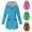 Blue, variant on gakvbuo Women Solid Color Rain Jacket Outdoor Hooded Windproof Loose With Pocket Coat