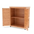 thumbnail image 6 of Glavbiku Outdoor Potting Bench with Storage Cabinet,Work Station Table with Metal Table Top,Brown, 6 of 11