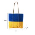 thumbnail image 4 of Bolso de hombro de lona TRKIYQC para mujer color de contraste azul y amarillo casual 38 cm * 35 cm * 7 cm, 4 of 9