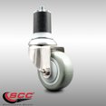 3.5 Inch 316SS Gray Polyurethane Wheel Swivel 1-3/4 Inch Expanding Stem ...