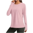 thumbnail image 6 of Ynynloco Women's Long Sleeve Shirts UPF 50+ Sun Protection Crew Neck Athletic Shirts for Hiking Fishing Workout Rash Guard, 6 of 9