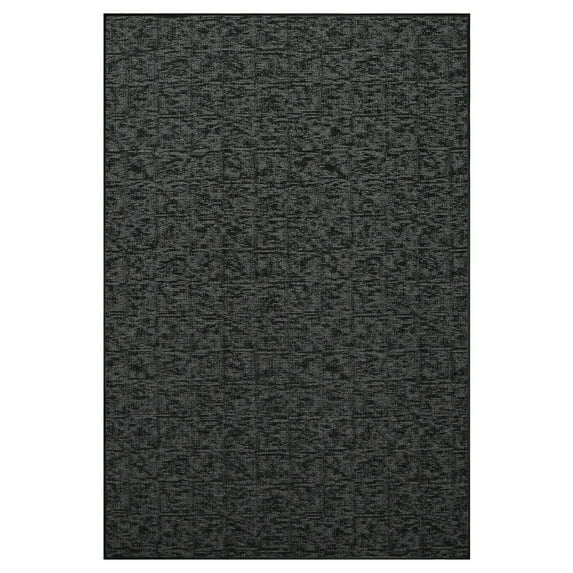 Furnish My Place Indoor/Outdoor Rug Black 3' x 6' Made in Usa, Area Rugs Great for Kids, Pets, Event, Wedding