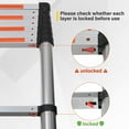 thumbnail image 4 of Clearance! Simple Deluxe Telescoping Ladder 8.5FT Aluminum One-Button Retraction Extension System for Indoor and Outdoor Use, 330lb Load Capacity, (HILADRTELESCOPIC102), 4 of 8