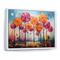 thumbnail image 2 of Designart "Orange Pink Palm Trees modern IV" Palm Trees Floater Framed Wall Decor, 2 of 7