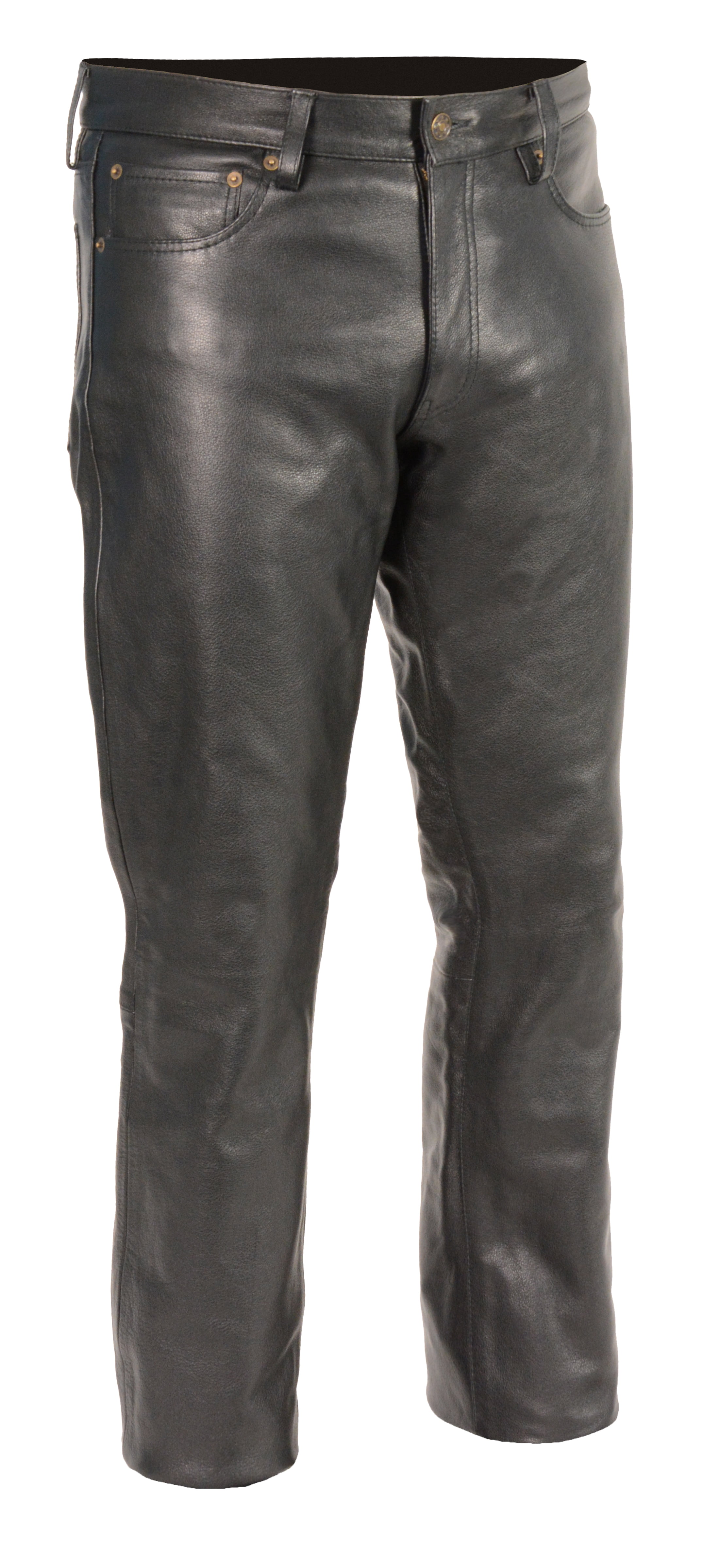 Men Pants PU Leather Trouser Button Motorcycle Male Costume Long Pants Plus Size