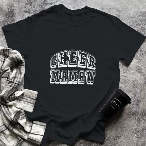 Cheer Mamaw Proud Cheerleader Grandma, Small, Black
