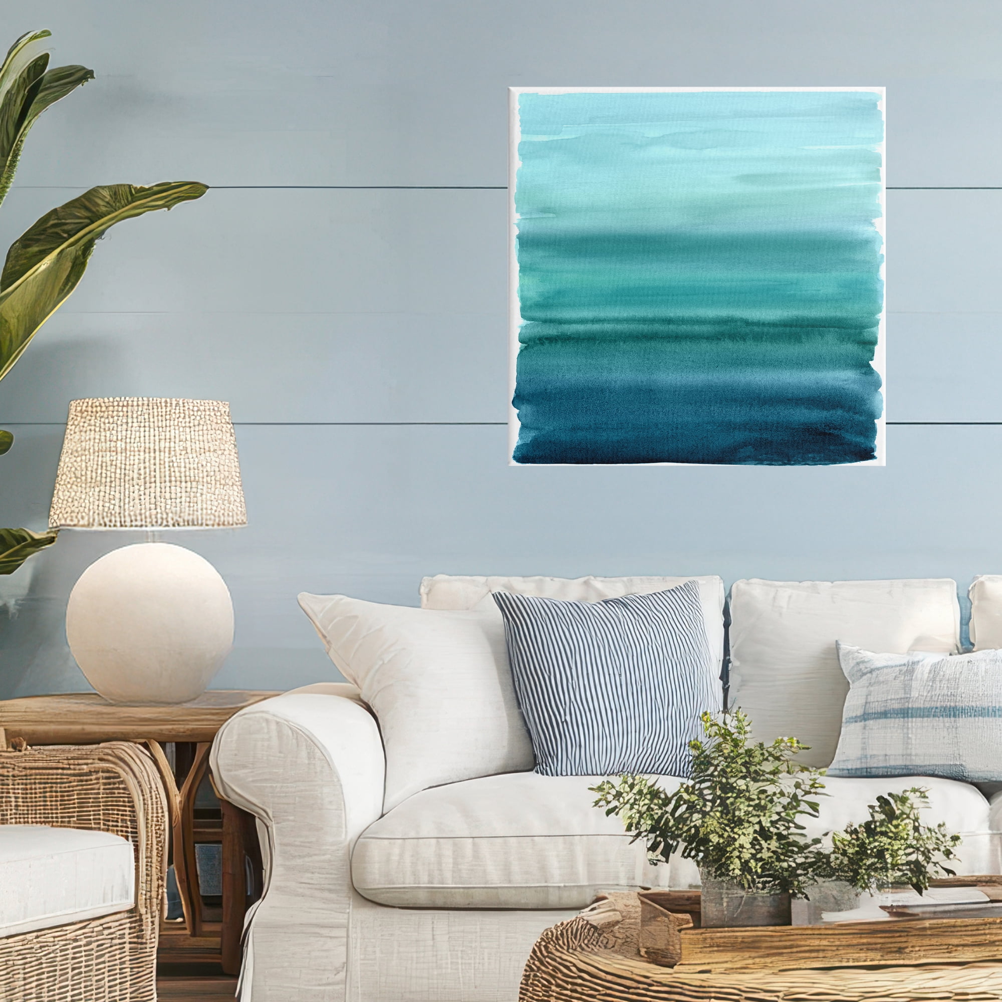 Stupell Industries Aqua Ombre Gradient Canvas Wall Art, design by Allie Corbin