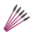 thumbnail image 1 of Nvzi 200 piezas de cepillos desechables para rímel de pestañas, para extensiones de pestañas, cejas y maquillaje (varilla rosa con cabeza negra), 1 of 2