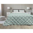 thumbnail image 1 of Dahlia Flower Down Alternative Comforter, Retro Style Monochrome Pastel Water Cane Petals Pattern with Disc Florets Print, Microfiber Quilt for All Season, 5 Sizes, Blue, by Ambesonne, 1 of 3