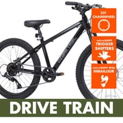 24 Ozark Trail Timber Mountain Bicycle, 8 Speed, Black, Fits Riders 46 - 56, Teen