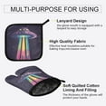 thumbnail image 3 of Yayeee Oven Mitts and Pot Holder Set of 2 Heat Resistant Kitchen Gloves Baking Hot Pad, Purple UFO, 3 of 5