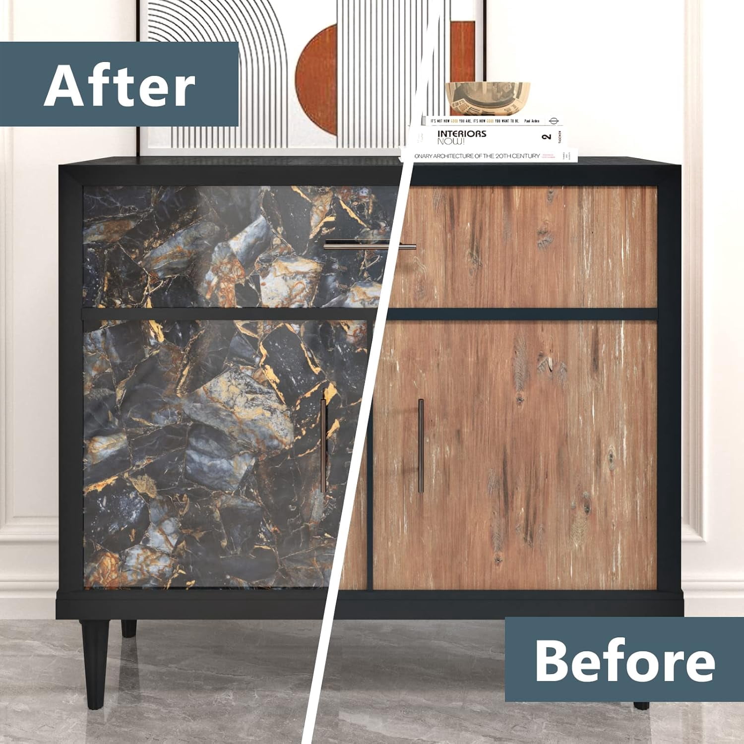 EP Marble Black Contact Paper Peel and Stick Countertops Gold Contact Paper Peel and Stick for Kitchen Backsplash Waterproof Black Wallpaper Vinyl Marble Shelf Liner Counter Top Wallpapers24" x 394''