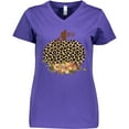 thumbnail image 3 of Inktastic Cheetah Print Pumpkin Women's V-Neck T-Shirt, 3 of 5