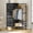 Black, variant on 3-in-1 Dresser with Hanging Rack, 4 Fabric Drawers with Double Clothes Rack & Wheels, Tall Closet Organizer Dresser for Bedroom, Entryway, Black, 15.8" D x 29.9" W x 47.3" H