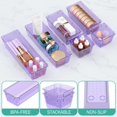thumbnail image 3 of SUMMIT 6 Pack Clear Drawer Organizer Set, Acrylic Drawer Storage Trays, Storage Bins for Makeup, Cosmetics, Jewelries, Utensils, Gadgets, Office, Purple, 3 of 8