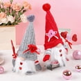 thumbnail image 6 of 2 Pack Lighted Valentines Gnomes Plush Doll, Handmade Mini Scandinavian Swedish Tomte, Light Up Elf Toy Holiday, Battery Operated Valentine's Day Gift Tabletop Ornament, 6 of 9