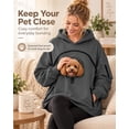 thumbnail image 2 of Pet Carrier Hoodie with Dog Pouch, Sweatshirt Cat Carrying Pocket Hoodie | Zippered Front Carrier for Small Dogs & Cats, Kangaroo Side Pocket, Sleeve Storage Big Size Soft(Dark Gray,L), 2 of 9