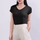 thumbnail image 2 of Mujeres Manga Corta Tops Casual, Color Sólido Cuello en V, Camiseta Casa Blusas para Mujeres, 2 of 6