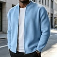 thumbnail image 6 of Men's Ribbed Knit Jacket, Full Zip Waffle Textured Cardigan for Casual and Office Wear, S, 6 of 6