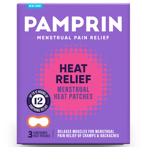 Pamprin Heat Relief Menstrual Heat Patches, 3 count
