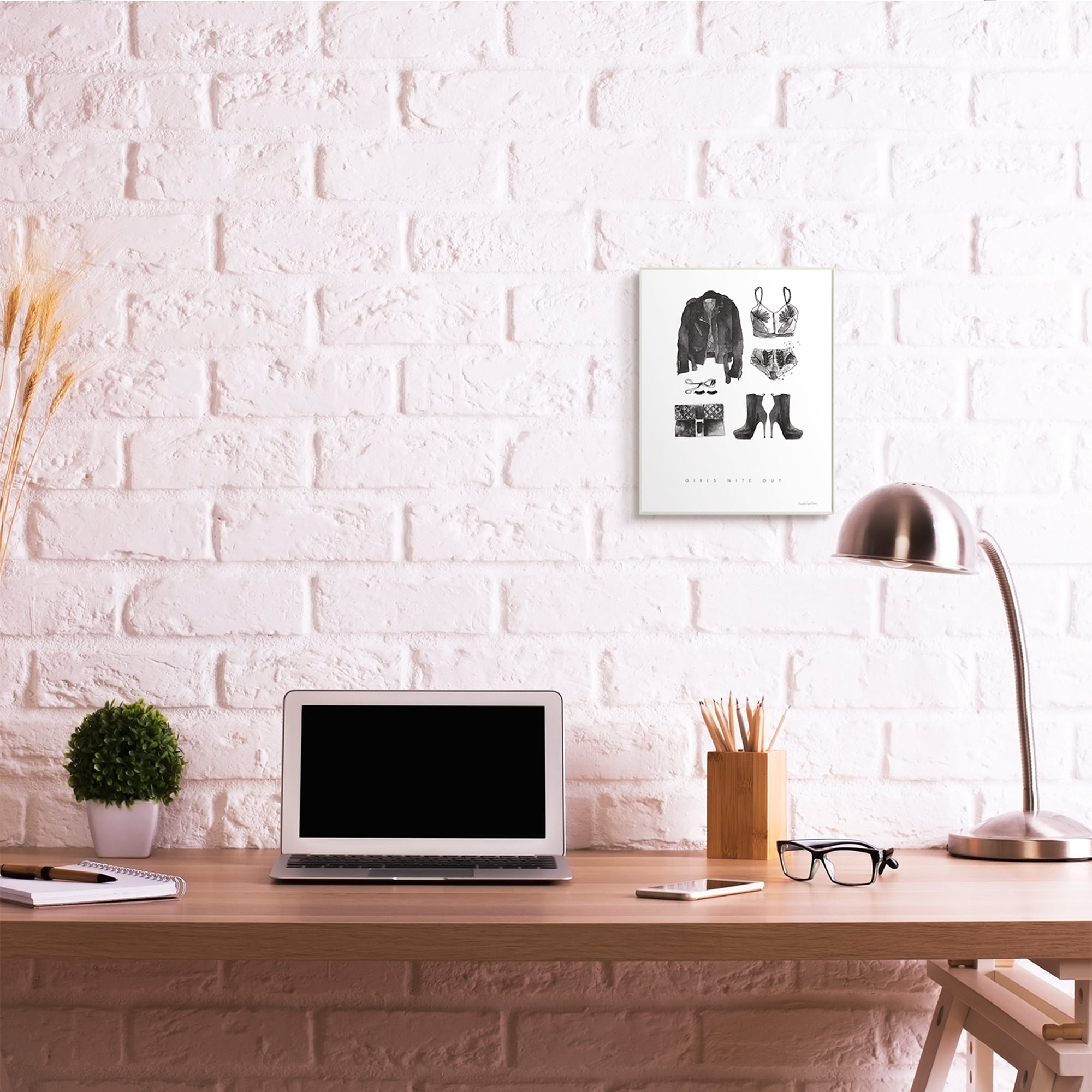 Stupell Industries Girls Nite Out Slang Quote Female Fashion Mood Wall Plaque, 10 x 15, Design by Mercedes Lopez Charro