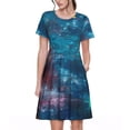 thumbnail image 1 of Easygdp Abstract Colorful Art Supplies para Vestido Transpirable de Mujer, Vestido Suelto de Manga Corta con Pliegues y Bolsillos para el Verano, 1 of 6