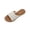 White, variant on Women Casual Shoes Women's Fashion Plaid Tweed Flat Slippers, Slip-On Summer Sandals with Gold Rivet Trim, Casual Beach Open-Toe Sandals