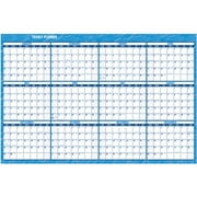 Erasable Wall Calendar,Horiz.,Jan-Dec,2-Sided,48x32,Blue