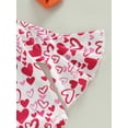 thumbnail image 6 of Bagilaanoe Newborn Baby Girl Valentine's Day Rompers Letter/Heart Print Flare Long Sleeve Bodysuit Dress + Headband 6M 12M 18M 24M Infant Casual One Piece Jumpsuit, 6 of 7
