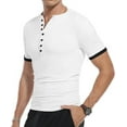 thumbnail image 6 of Aiyino Mens Classic Henley Style Seven Button Henley Closure, Men's Henley Short Sleeve Cotton Casual Shirt Summer Daily T-Shirts Fashion Basic, 6 of 7