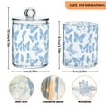 thumbnail image 5 of Yayeee 4 Pack Qtip Holder Bathroom Cotton Swab Canister with Lid Clear Dispenser Set, Blue Butterfly, 5 of 6