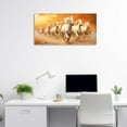 thumbnail image 3 of ZHONGYUTONG Running Horses Wall Art Wild Animal Pictures White Horses Canvas Prints Large Vintage Artwork for Home Office Living Room Decor Framed (12.00" x 24.00"), 3 of 6