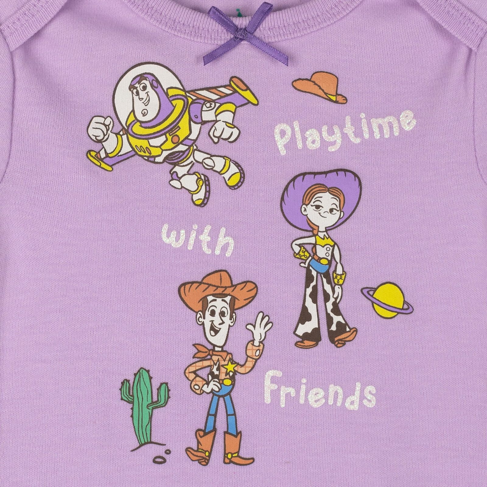 Disney Toy Story Baby Girls' 3-Pack Short Sleeve Bodysuits Pink Purple