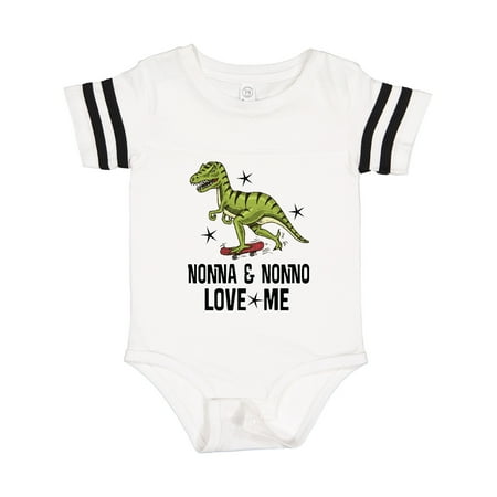 

Inktastic Nonna and Nonno Love Me Dinosaur Gift Baby Boy Bodysuit