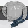 thumbnail image 3 of Chemise à Manches Longues Femme Hauts Automne Manches Longues Chandail Ample Chemise Décontractée Imprimé Poitrine Col Rond Chandails en Molleton Manches Longues Chemises Femmes Chemises Manches Longues pour Femmes, 3 of 10