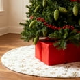 thumbnail image 5 of White Faux Fur Christmas Tree Skirt 24 Inches, Mini Xmas Tree Mat with Gold Sequin Snowflakes, Soft Plush Small Tree Skirt for Holiday Home Decorations, New Year Party & Winter Wonderland Décor, 5 of 5