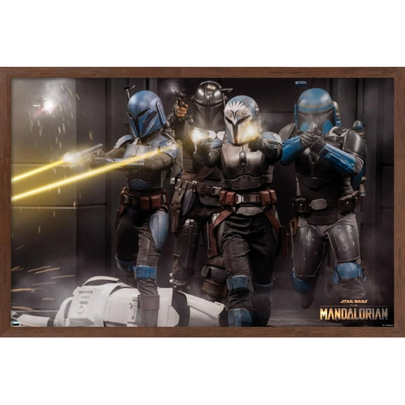 Star Wars: The Mandalorian Season 2 - Battle Group Wall Poster, 22.375" x 34", Framed