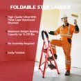 thumbnail image 2 of 3/4/5Step Ladder Folding, Step Stools for Adults with Wide Anti-Slip Pedals, Curved Cushioned Handrail and Safe-Lock Design, Heavy Duty Portable Multi-Purpose Ladders for Home, Kitchen, Household, 2 of 7