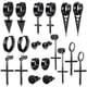 thumbnail image 2 of 10 pares de aros con bisagras colgantes de acero inoxidable para hombres y mujeres, aretes con forma de bola de circonita cúbica, aros con túnel de calibre, aros para la oreja, estilo A, 1 par, estilo, 2 of 5