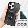 thumbnail image 5 of Allytech Shockproof Back Case for Apple iPhone 15 Pro, Military Grade Protective With Ring Holder Stand Compatible with Car Mount Anti-slip Hybrid Rugged Bumper Phone Cover for Men Boys -Black, 5 of 8